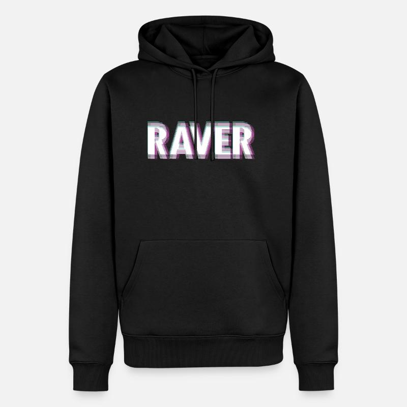 Raver - Männer Premium Bio Hoodie - Schwarz