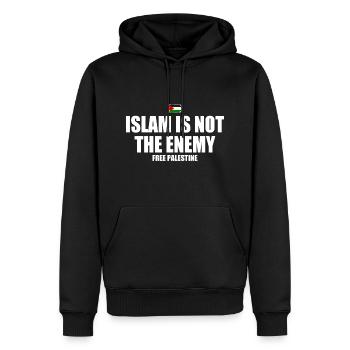 Free palestine Islam is not the enemy - Sweat à capuche Premium bio Homme - noir - Devant - Nico (187cm)