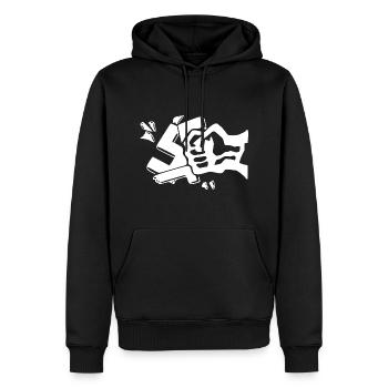 Contre les nazis contre le poing droit - Sweat à capuche Premium bio Homme - noir - Devant - Nico (187cm)
