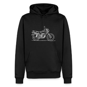 Cadeau Motard Cadeau Moto Line ART - Sweat à capuche Premium bio Homme - noir - Devant - Nico (187cm)