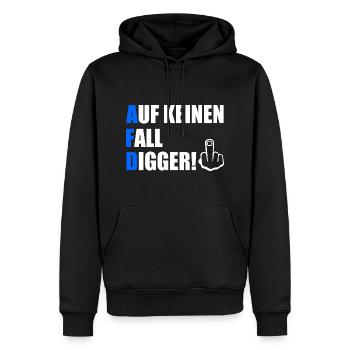 auf keinen fall digga - Männer Premium Bio Hoodie - Schwarz - Vorne - Nico (187cm)