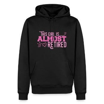 This Girl Almost Retired - Sweat à capuche Premium bio Homme - noir - Devant - Nico (187cm)
