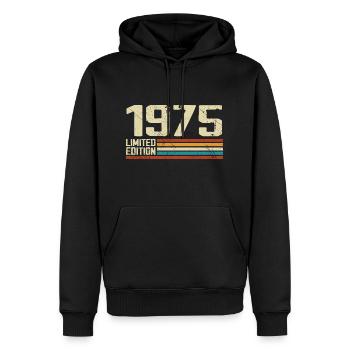 Jahrgang 1975 Retro Geburtstag - Jahrgang 1975 - Männer Premium Bio Hoodie - Schwarz - Vorne - Nico (187cm)