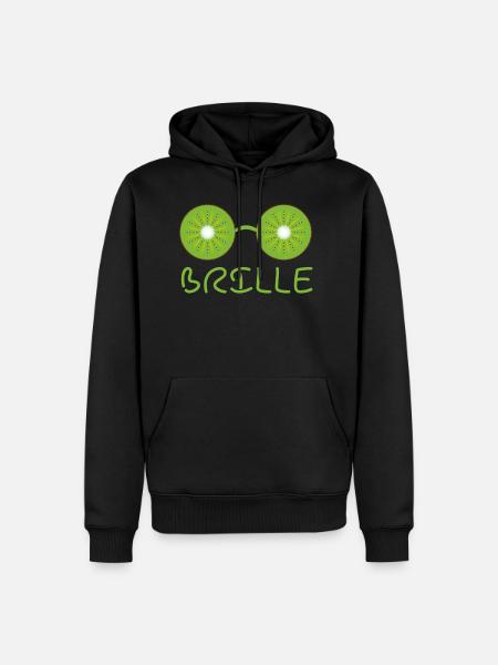 Kiwi Brille - Männer Premium Bio Hoodie - Schwarz