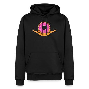 Meditierender Donut - Männer Premium Bio Hoodie - Schwarz - Vorne - Nico (187cm)
