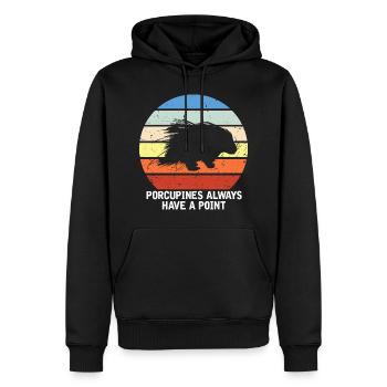 Stachelschweine Designs für Tierliebhaber Nagetier - Männer Premium Bio Hoodie - Schwarz - Vorne - Nico (187cm)