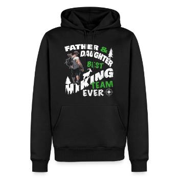 Wandern Berge stolzer Papa Tochter Team Vatertag - Männer Premium Bio Hoodie - Schwarz - Vorne - Nico (187cm)