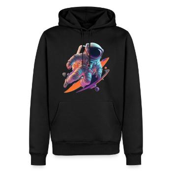 Astronaute - Sweat à capuche Premium bio Homme - noir - Devant - Nico (187cm)
