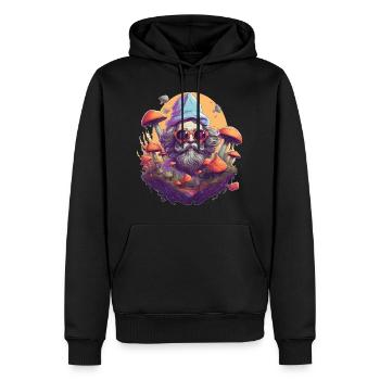 Pilze, Brille, Bart, Halloween, Sommer - Männer Premium Bio Hoodie - Schwarz - Vorne - Nico (187cm)