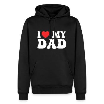 Ich liebe meinen Vater - Männer Premium Bio Hoodie - Schwarz - Vorne - Nico (187cm)