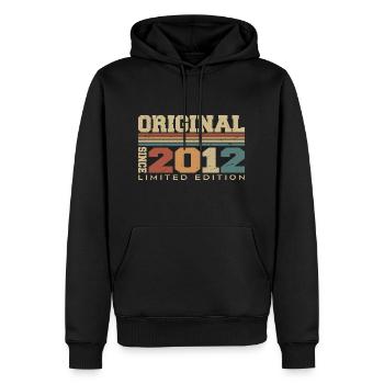 Original 2012 Retro Geschenk 12. Jahrestag 2012 - Männer Premium Bio Hoodie - Schwarz - Vorne - Nico (187cm)