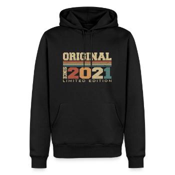 Original 2021 Retro Geschenk zum 3. Jahrestag 2021 - Männer Premium Bio Hoodie - Schwarz - Vorne - Nico (187cm)