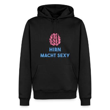 Hirn macht sexy - Männer Premium Bio Hoodie - Schwarz - Vorne - Nico (187cm)