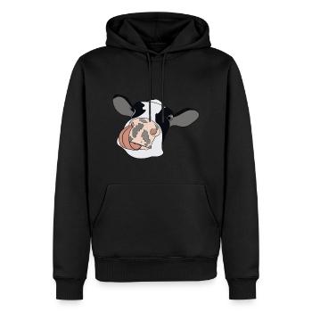 Kuh mit Zunge - Männer Premium Bio Hoodie - Schwarz - Vorne - Nico (187cm)