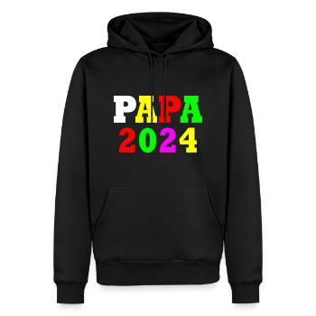 Papa 2024 - Männer Premium Bio Hoodie - Schwarz - Vorne - Nico (187cm)
