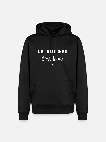 Le burger c est la vie - Sweat à capuche Premium bio Homme - noir