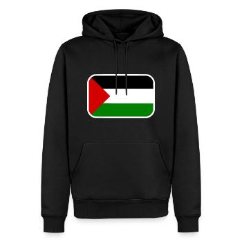 Free palestine - Sweat à capuche Premium bio Homme - noir - Devant - Nico (187cm)