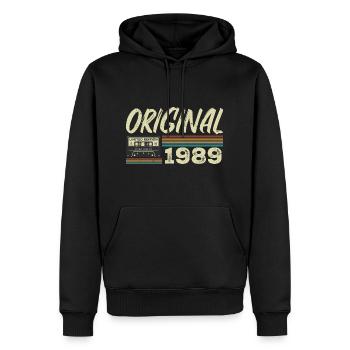 Original 1989 Rétro Cadeau Anniversaire Né En 1989 - Sweat à capuche Premium bio Homme - noir - Devant - Nico (187cm)