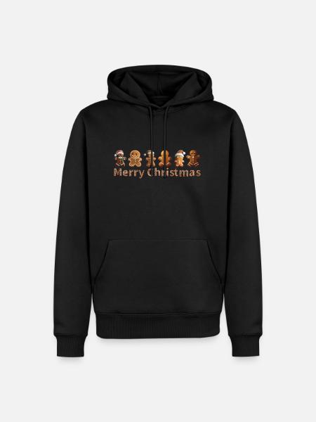 Merry Christmas Gingerbread Man - Men’s Premium Organic Hoodie - black