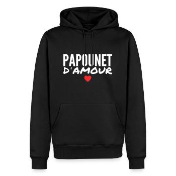 Papa Liebe - Männer Premium Bio Hoodie - Schwarz - Vorne - Nico (187cm)