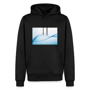 schimmernde seidenblaue Weblinien - Männer Premium Bio Hoodie - Schwarz - Vorne - Nico (187cm)