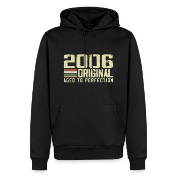 Né en 2006 - Vintage 2006 - 18e Anniversaire Rétro - Sweat à capuche Premium bio Homme - noir - Devant - Nico (187cm)