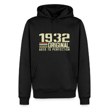 Jahrgang 1932 - Jahrgang 1932 - 92. Retro-Geburtstag - Männer Premium Bio Hoodie - Schwarz - Vorne - Nico (187cm)