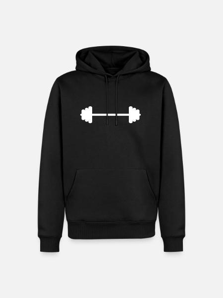 barbell - Men’s Premium Organic Hoodie - black