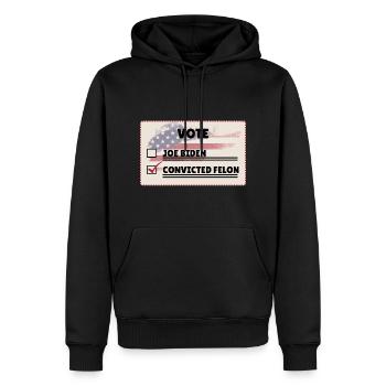 Convicted Felon 2024 Ballot Paper Voting Humor - Men’s Premium Organic Hoodie - black - Front - Nico (187cm)