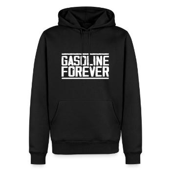 Gasoline Forever - Sweat à capuche Premium bio Homme - noir - Devant - Nico (187cm)