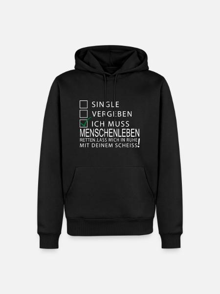 Menschenleben retten - Männer Premium Bio Hoodie - Schwarz