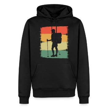 Hiking Gift Idea Hikers Mountains Trekking - Men’s Premium Organic Hoodie - black - Front - Nico (187cm)