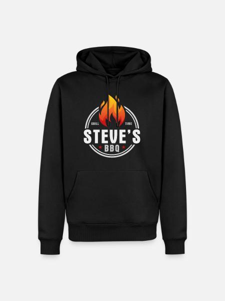 Steves BBQ - Men’s Premium Organic Hoodie - black