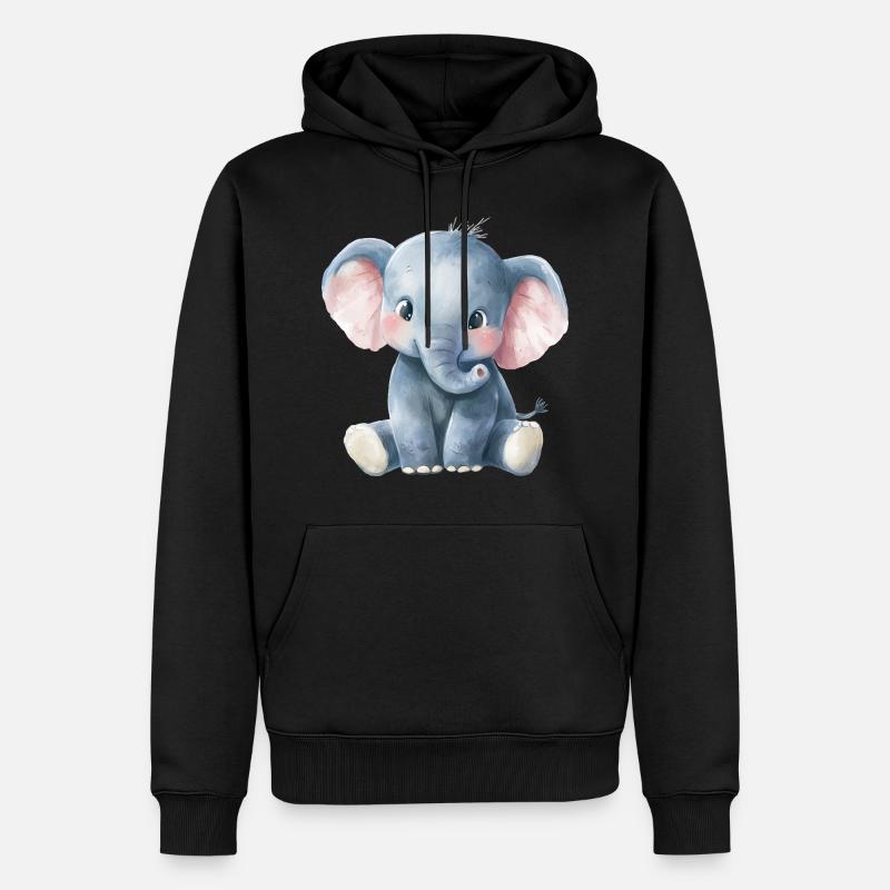 Bébé éléphant - Sweat à capuche Premium bio Homme - noir
