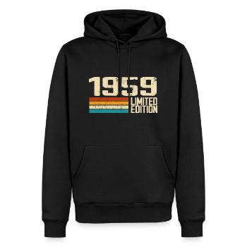 Jahrgang 1959 - Jahrgang 1959 Retro Geburtstag - Männer Premium Bio Hoodie - Schwarz - Vorne - Nico (187cm)