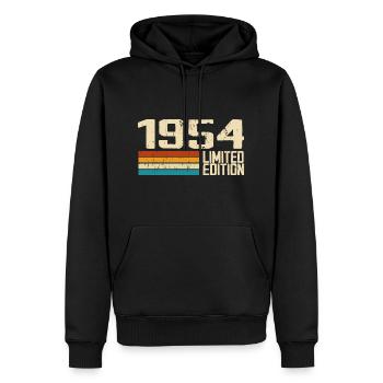 Jahrgang 1954 - Jahrgang 1954 Retro Geburtstag - Männer Premium Bio Hoodie - Schwarz - Vorne - Nico (187cm)