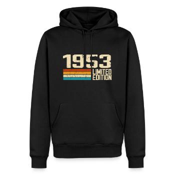 Jahrgang 1953 - Vintage 1953 Retro Anniversary - Männer Premium Bio Hoodie - Schwarz - Vorne - Nico (187cm)
