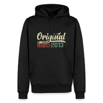 Geboren im Jahr 2013 Vintage Retro Geburtstag 2013 Geschenk - Männer Premium Bio Hoodie - Schwarz - Vorne - Nico (187cm)