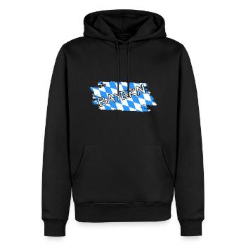 Bayern Flagge - Männer Premium Bio Hoodie - Schwarz - Vorne - Nico (187cm)