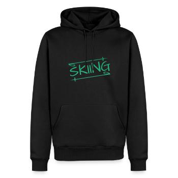 skiing - Männer Premium Bio Hoodie - Schwarz - Vorne - Nico (187cm)