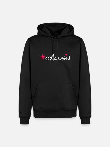 exklusiv - Männer Premium Bio Hoodie - Schwarz