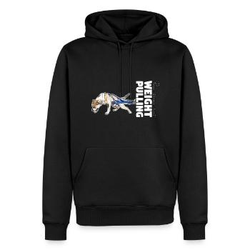 Puissance, endurance, cœur - Weight Pulling - Sweat à capuche Premium bio Homme - noir - Devant - Nico (187cm)