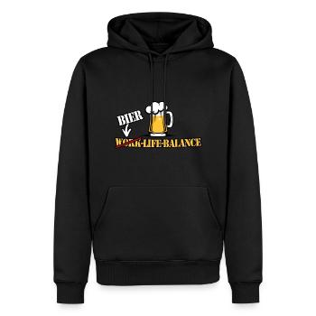 Bier Work Life Balance - Männer Premium Bio Hoodie - Schwarz - Vorne - Nico (187cm)