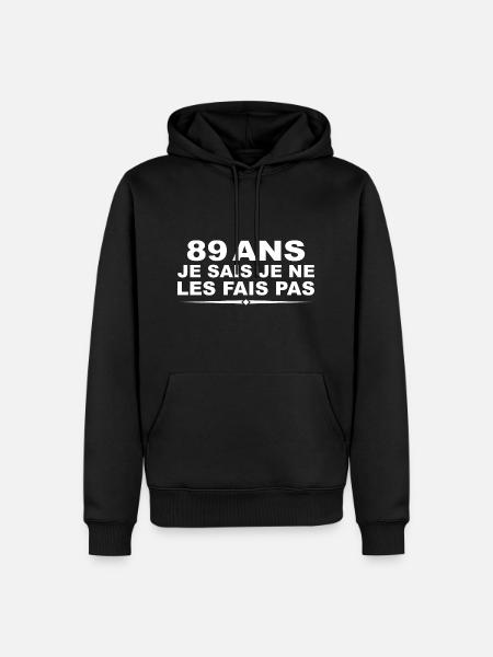 89 Jahre alt | Humor Geschenk zum 89. Geburtstag - Männer Premium Bio Hoodie - Schwarz