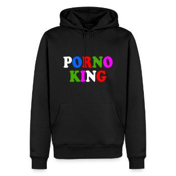 Porno king - Männer Premium Bio Hoodie - Schwarz - Vorne - Nico (187cm)