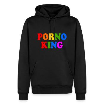 Porno king - Männer Premium Bio Hoodie - Schwarz - Vorne - Nico (187cm)