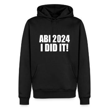 Abi 2024 - Männer Premium Bio Hoodie - Schwarz - Vorne - Nico (187cm)