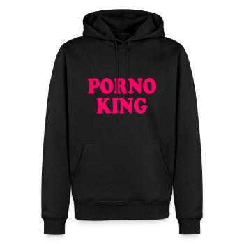 Porno king - Sweat à capuche Premium bio Homme - noir - Devant - Nico (187cm)