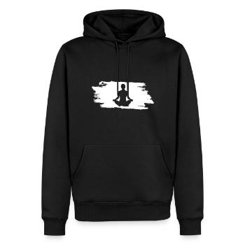 Yoga Namaste - Männer Premium Bio Hoodie - Schwarz - Vorne - Nico (187cm)