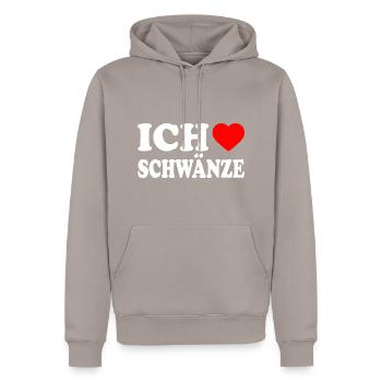 Ich liebe schwänze - Männer Premium Bio Hoodie - Taupe - Vorne - Nico (187cm)